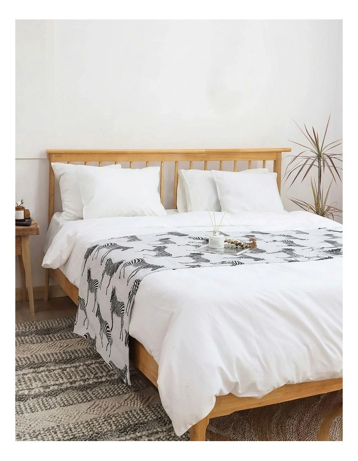 SOGA 1.8m Zebra Luxury Bed Runner Vintage Bedding Set of 3 image 2