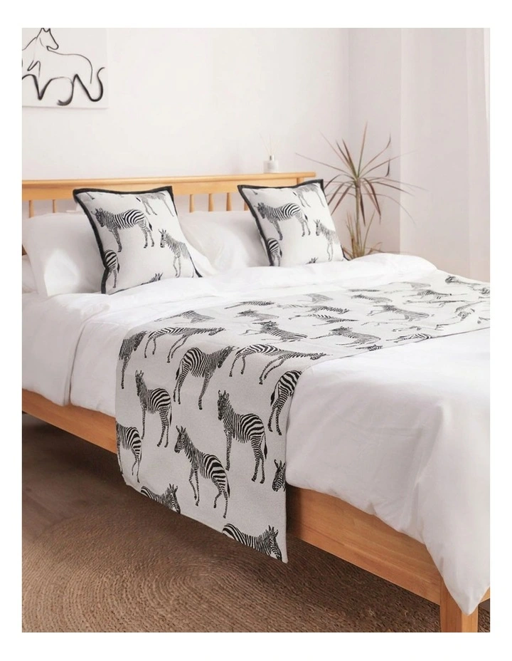 SOGA 1.8m Zebra Luxury Bed Runner Vintage Bedding Set of 3 image 3