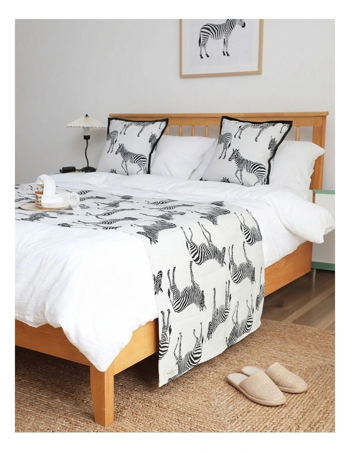 SOGA 1.8m Zebra Luxury Bed Runner Vintage Bedding Set of 3 image 5