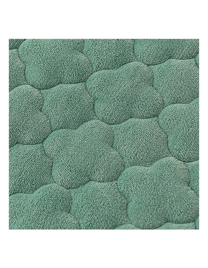 SOGA 153cm Green Quilted Fleece Mattress Cover Set with Pillow Covers image 7