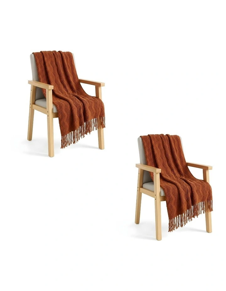 SOGA 2 Pack Brown Polyester Throw Blanket 40x30x10cm image 1