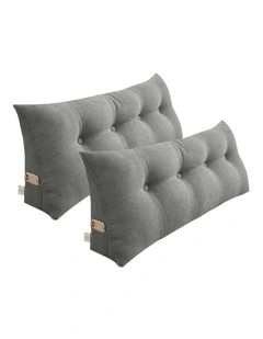 SOGA 2X 120cm Grey Triangular Wedge Headboard Backrest Pillow