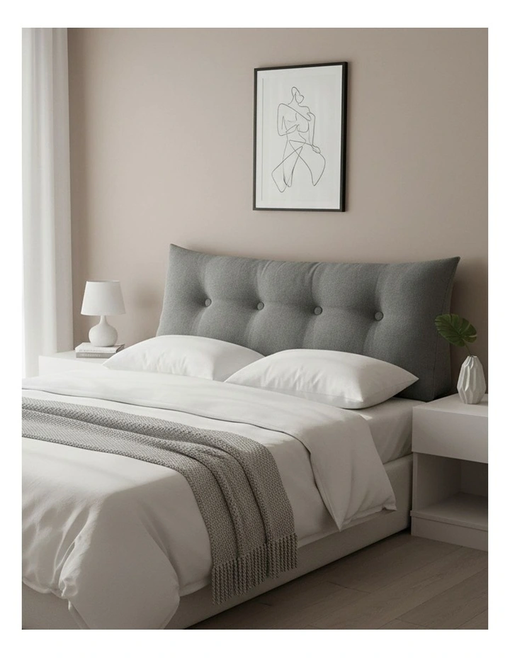 SOGA 2X 120cm Grey Triangular Wedge Headboard Backrest Pillow image 3