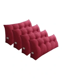 SOGA 4X 120cm Rose Red Triangular Wedge Bed Backrest Headboard Cushion