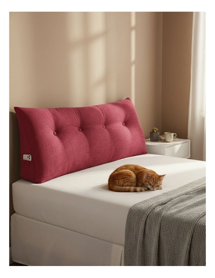 SOGA 4X 120cm Rose Red Triangular Wedge Bed Backrest Headboard Cushion image 3