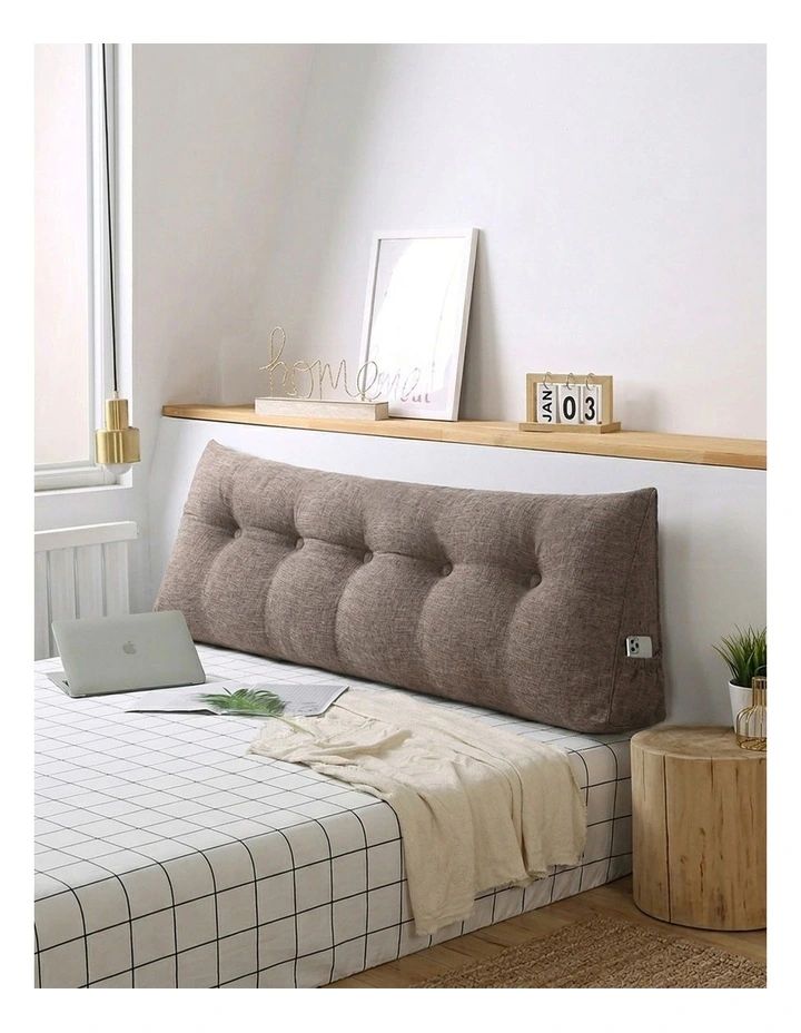 SOGA 2X 180cm Coffee Wedge Bed Pillow Headboard Cushion image 2