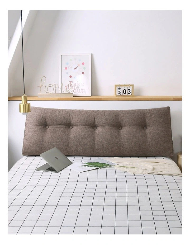 SOGA 2X 180cm Coffee Wedge Bed Pillow Headboard Cushion image 3