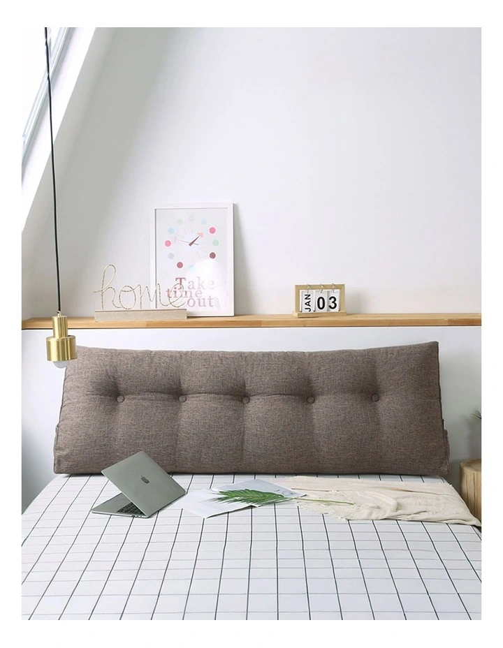 SOGA 2X 180cm Coffee Wedge Bed Pillow Headboard Cushion image 4