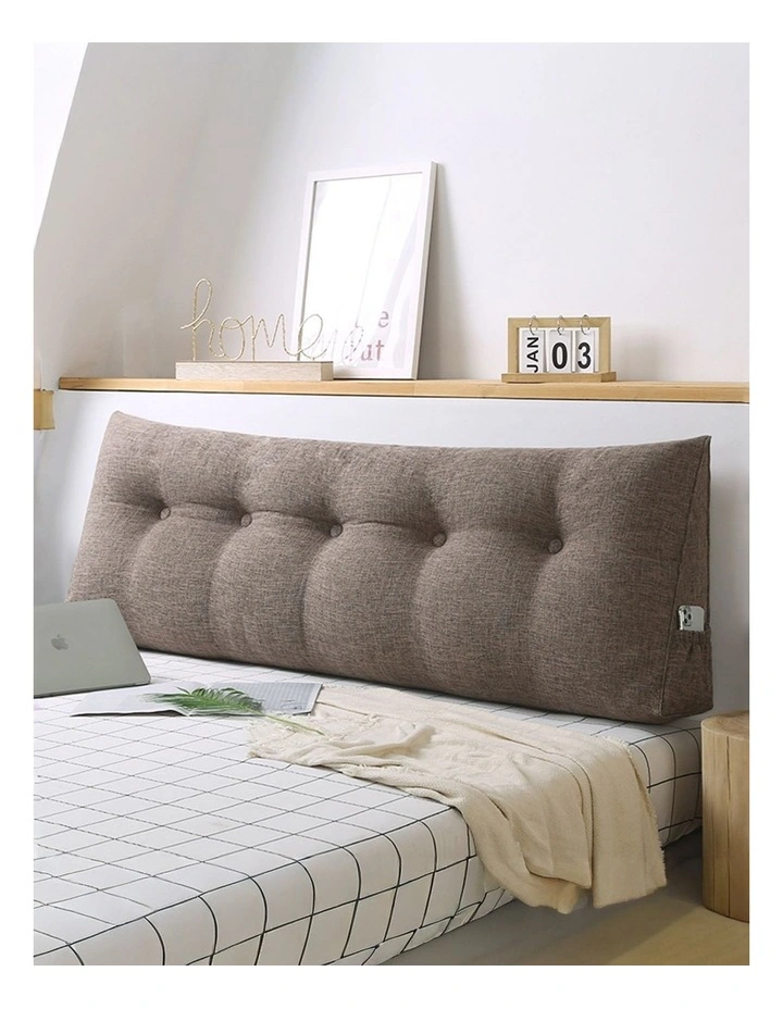 SOGA 2X 180cm Coffee Wedge Bed Pillow Headboard Cushion image 5