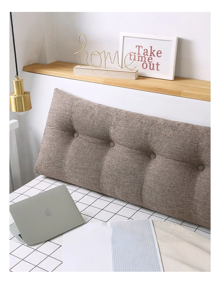 SOGA 2X 180cm Coffee Wedge Bed Pillow Headboard Cushion image 6