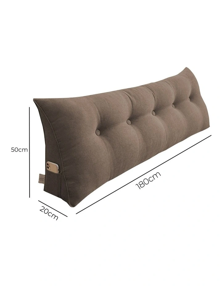 SOGA 2X 180cm Coffee Wedge Bed Pillow Headboard Cushion image 7