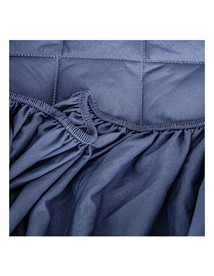 SOGA 153cm Blue Quilted Mattress Cover Set image 6