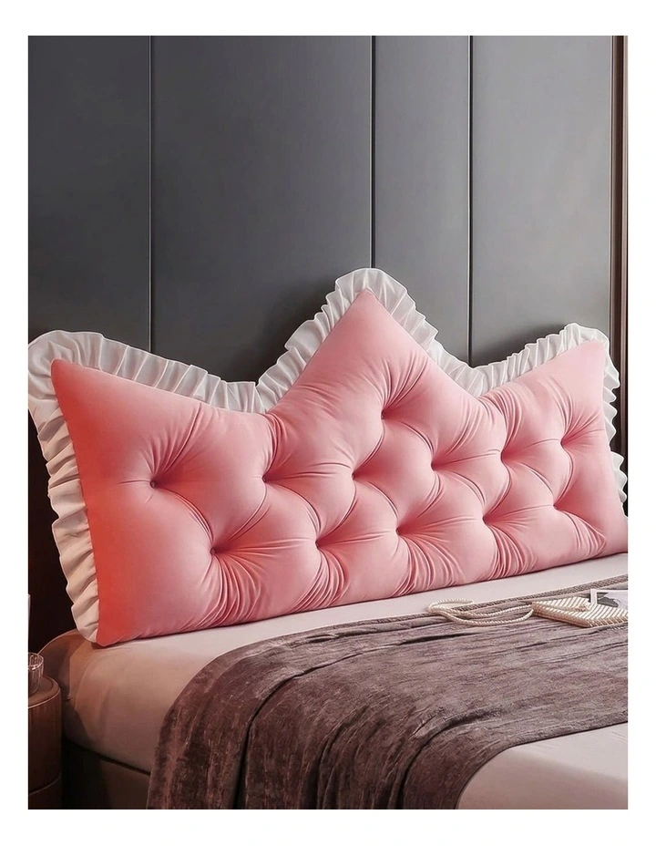 SOGA 2x150cm Crown Pillows Tufted Pink Headboard Cushion Set image 6