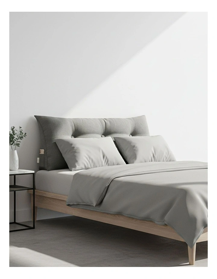 SOGA 2X 100cm Light Grey Triangular Wedge Bed Backrest Headboard Cushion image 3