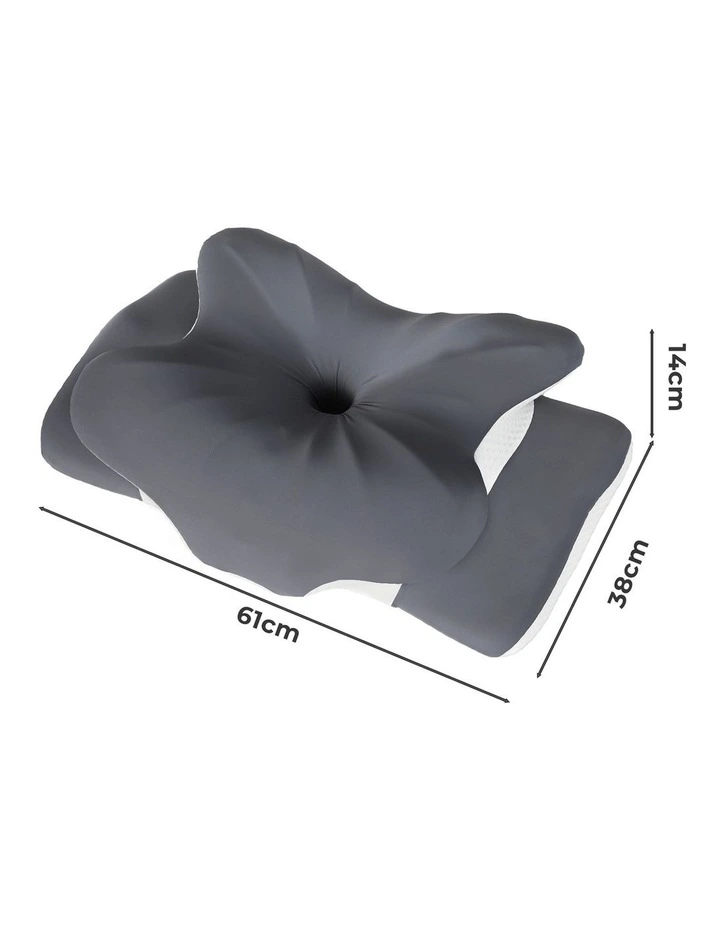 Dreamz Ergonomic Cervical Neck Pillow for Side Back Stomach Sleepers Washable image 2