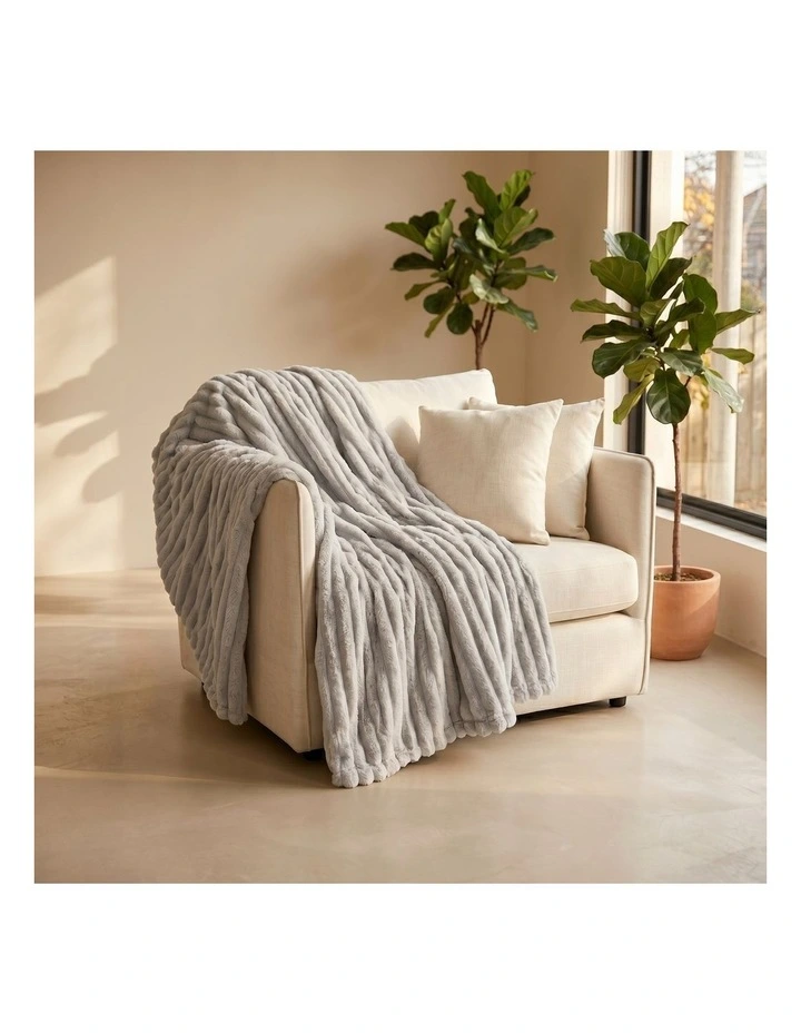SOGA Silver Flannel Polyester Throw Blanket 150x200cm image 3