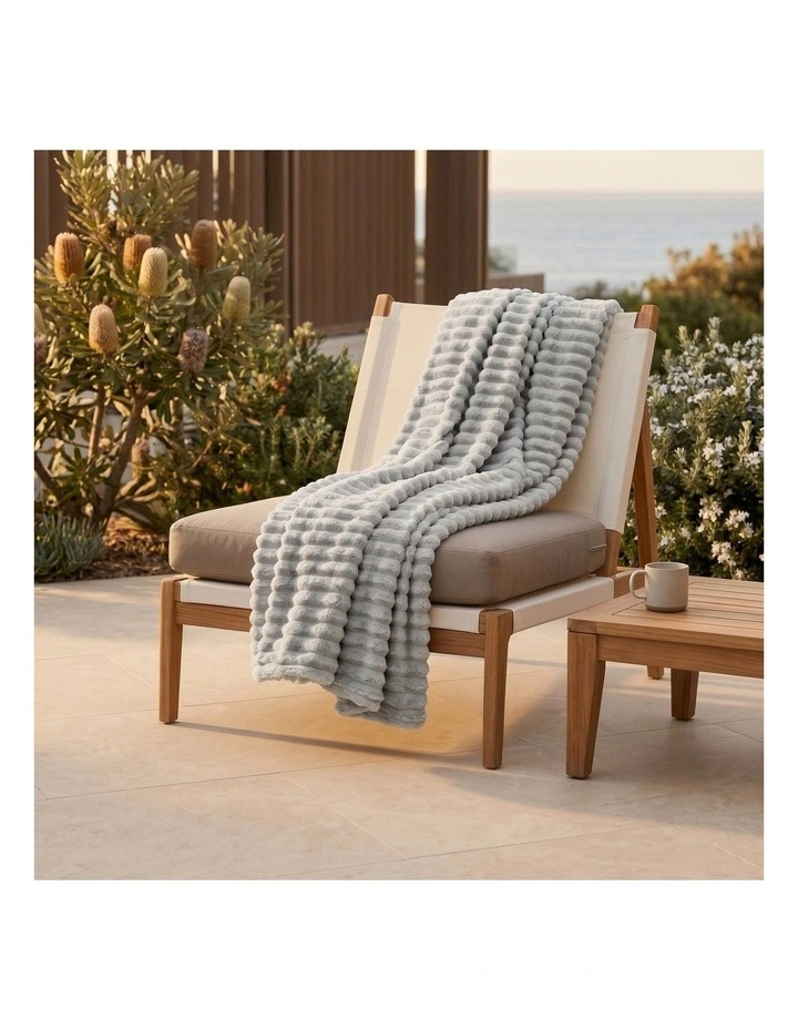 SOGA Silver Flannel Polyester Throw Blanket 150x200cm image 4