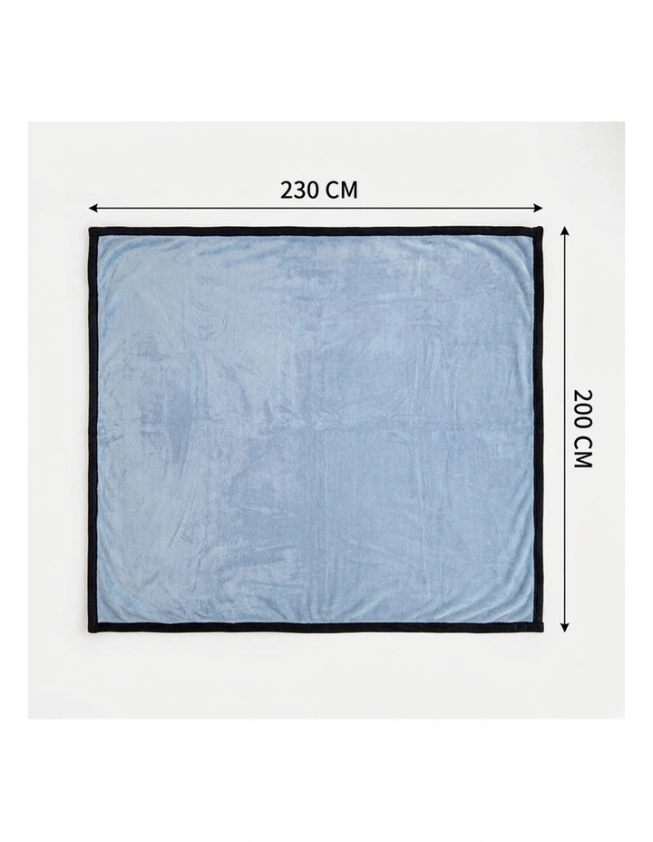SOGA 2 Pack Blue Flannel Polyester Throw Blanket 200x230cm image 6