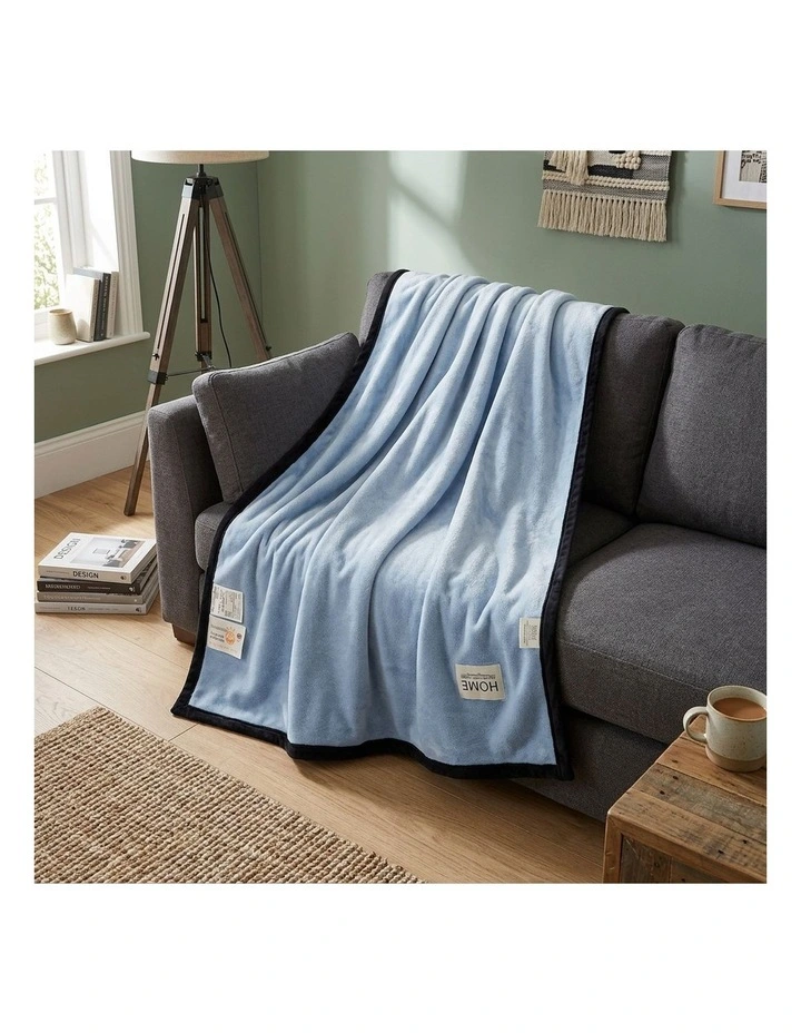 SOGA 2 Pack Blue Flannel Polyester Throw Blanket 200x230cm image 7