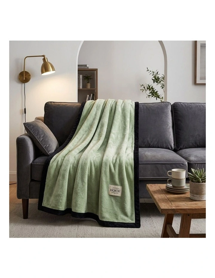 SOGA 2 Pack Matcha Green Flannel Polyester Throw Blanket 200x230cm image 7