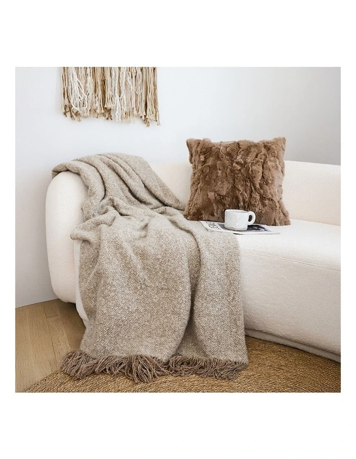 SOGA 2 Pack Coffee Tassel Throw Blanket 160x200cm image 3