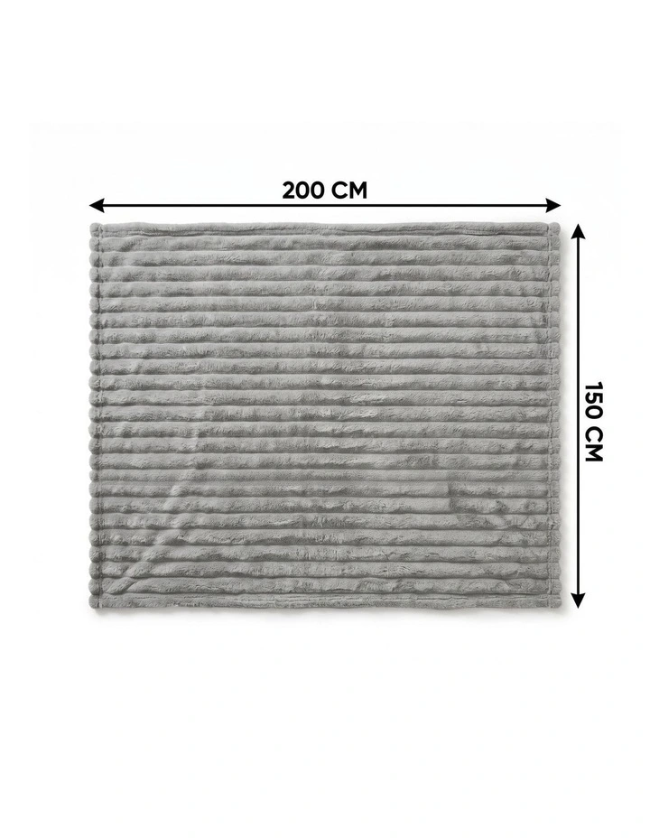 SOGA 2 Pack Silver Flannel Polyester Throw Blanket 150x200cm image 7