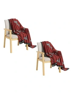 SOGA 2 Pack Wine Red Zebra Print Acrylic Throw Blanket 130x180cm