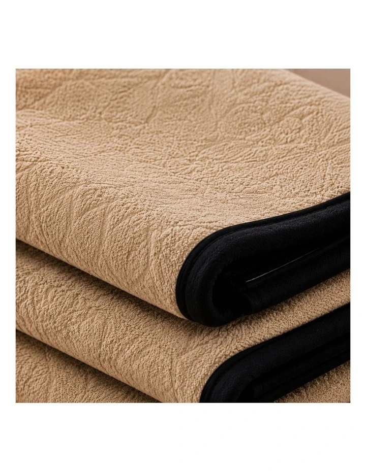 SOGA Beige Flannel Polyester Throw Blanket 200x230cm image 4
