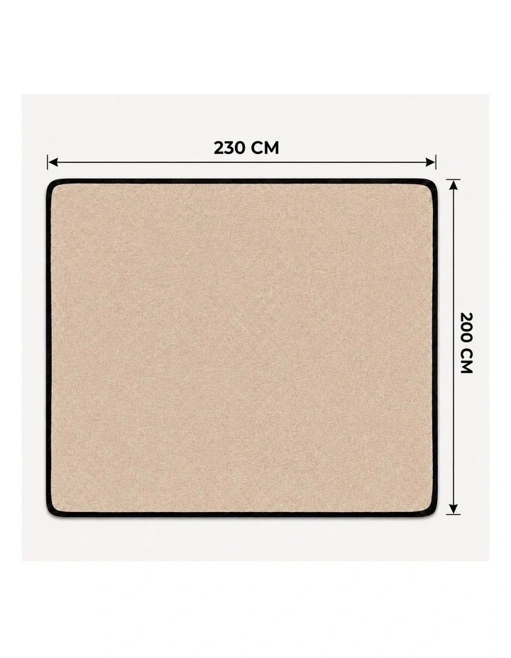 SOGA Beige Flannel Polyester Throw Blanket 200x230cm image 6