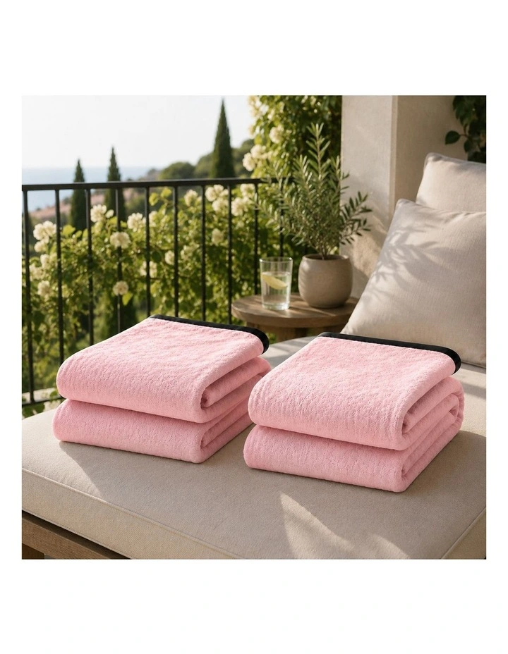 SOGA 2 Pack Pink Flannel Polyester Throw Blanket 200x230cm image 2