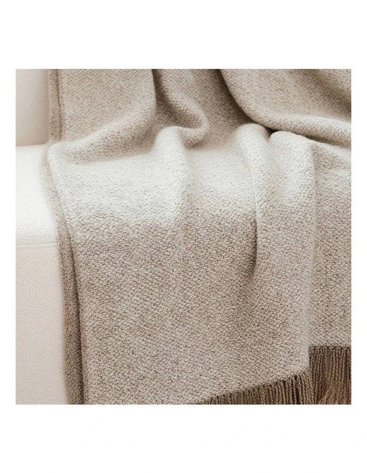 SOGA Coffee Tassel Throw Blanket Polyester Cotton 160x200cm image 4