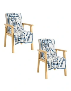 SOGA 2 Pack Off White Cat Print Throw Blanket 130x160cm
