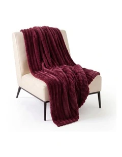 SOGA Burgundy Flannel Polyester Throw Blanket 200x230cm