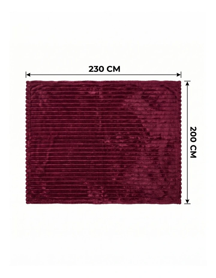 SOGA Burgundy Flannel Polyester Throw Blanket 200x230cm image 7