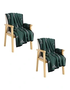 SOGA 2 Pack Forest Green Zebra Print Acrylic Throw Blanket 130x180cm