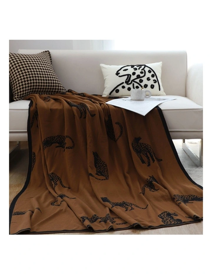 SOGA 2 Pack Black Brown Animal Print Throw Blanket 130x180cm image 6