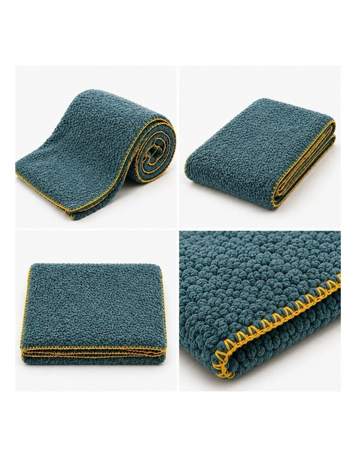 SOGA 2 Pack Grayish Green Flannel Polyester Throw Blanket 200x230cm image 3