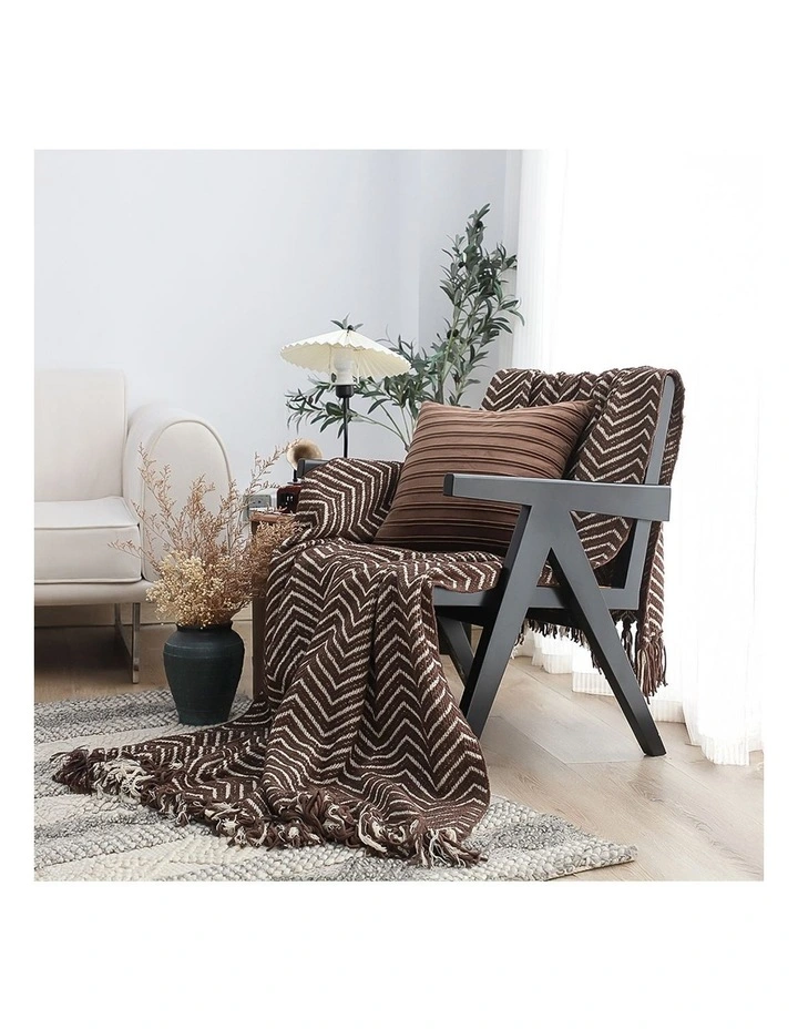 SOGA 2 Pack Chocolate Brown Polyester Throw Blanket 130x170cm image 2