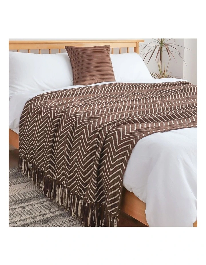 SOGA 2 Pack Chocolate Brown Polyester Throw Blanket 130x170cm image 3