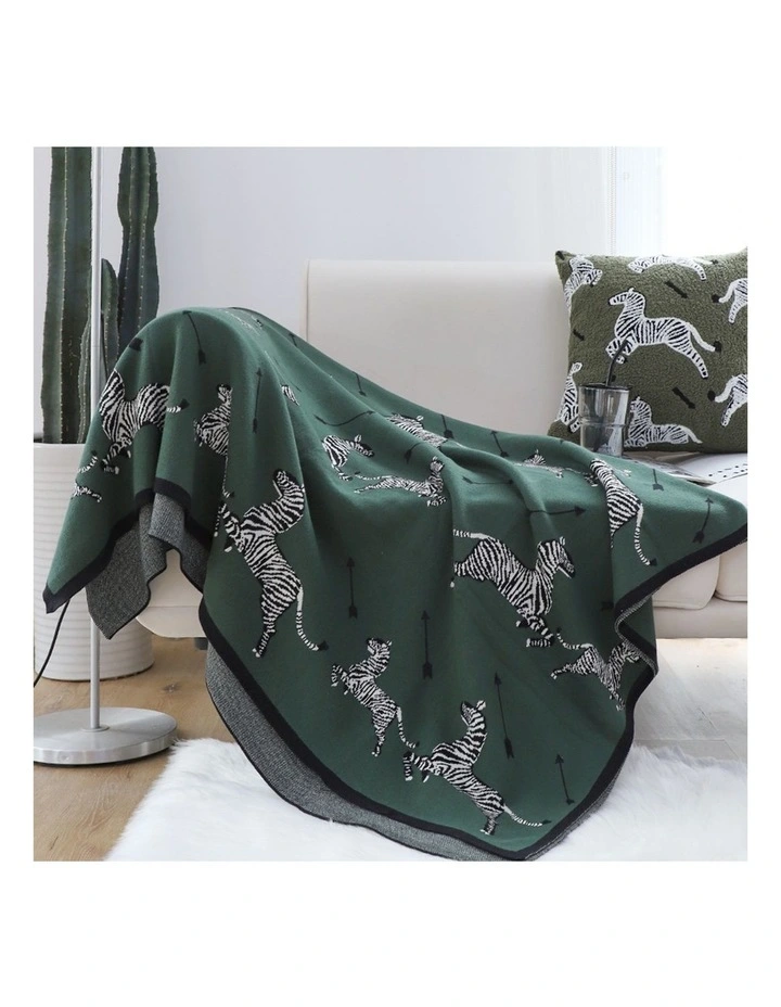 SOGA 2 Pack Olive Green Cotton Throw Blanket 130x180cm image 2
