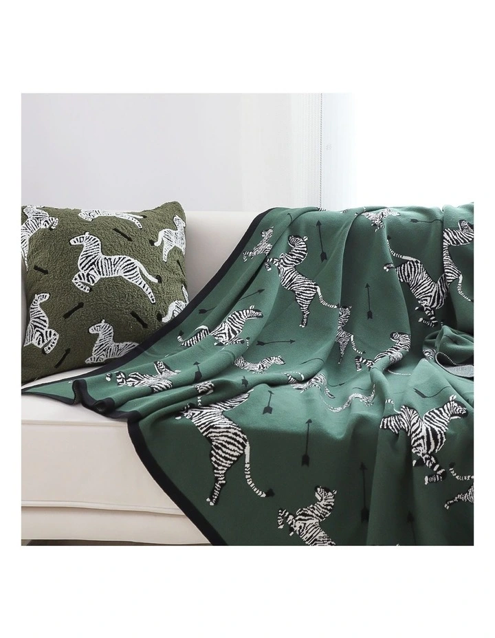 SOGA 2 Pack Olive Green Cotton Throw Blanket 130x180cm image 4