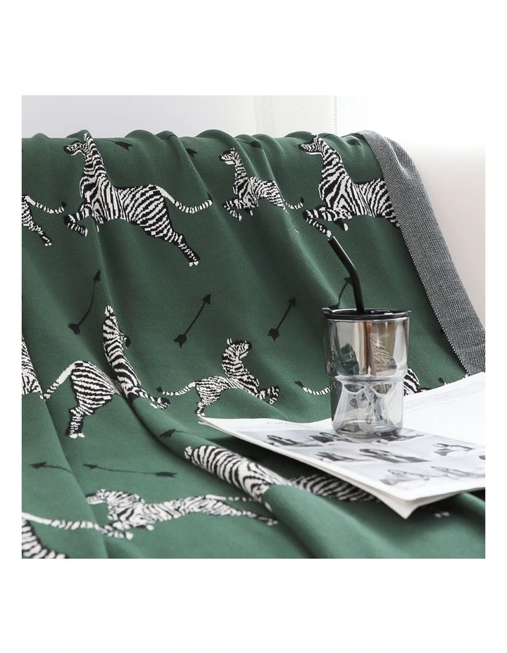 SOGA 2 Pack Olive Green Cotton Throw Blanket 130x180cm image 5