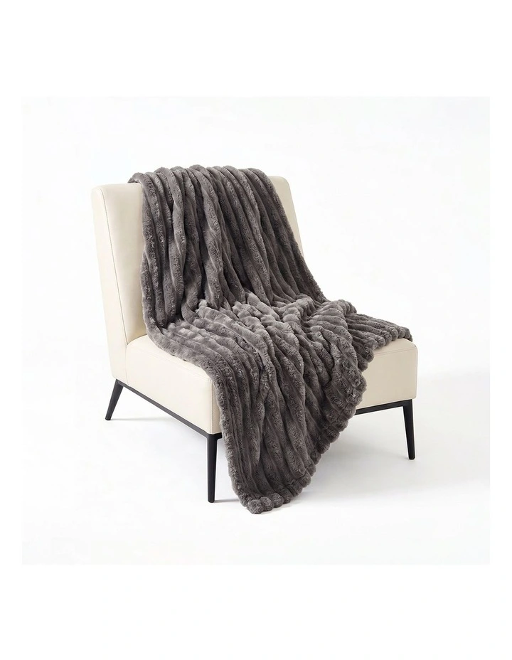 SOGA Grey Flannel Polyester Throw Blanket 150x200cm image 1