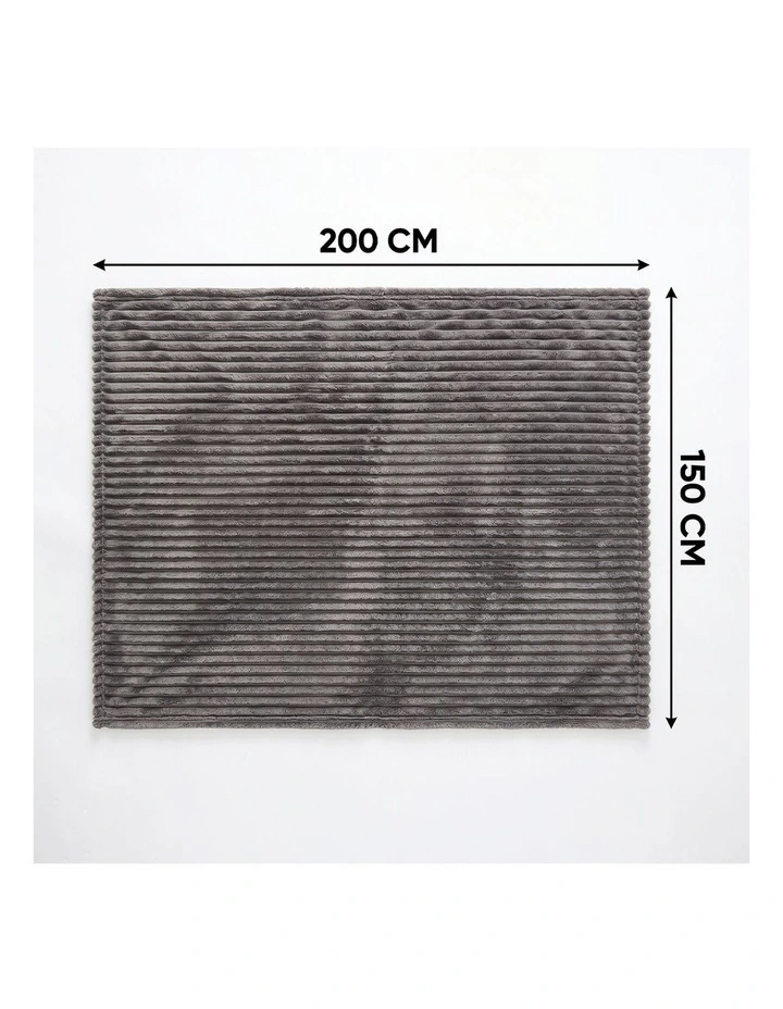SOGA Grey Flannel Polyester Throw Blanket 150x200cm image 7