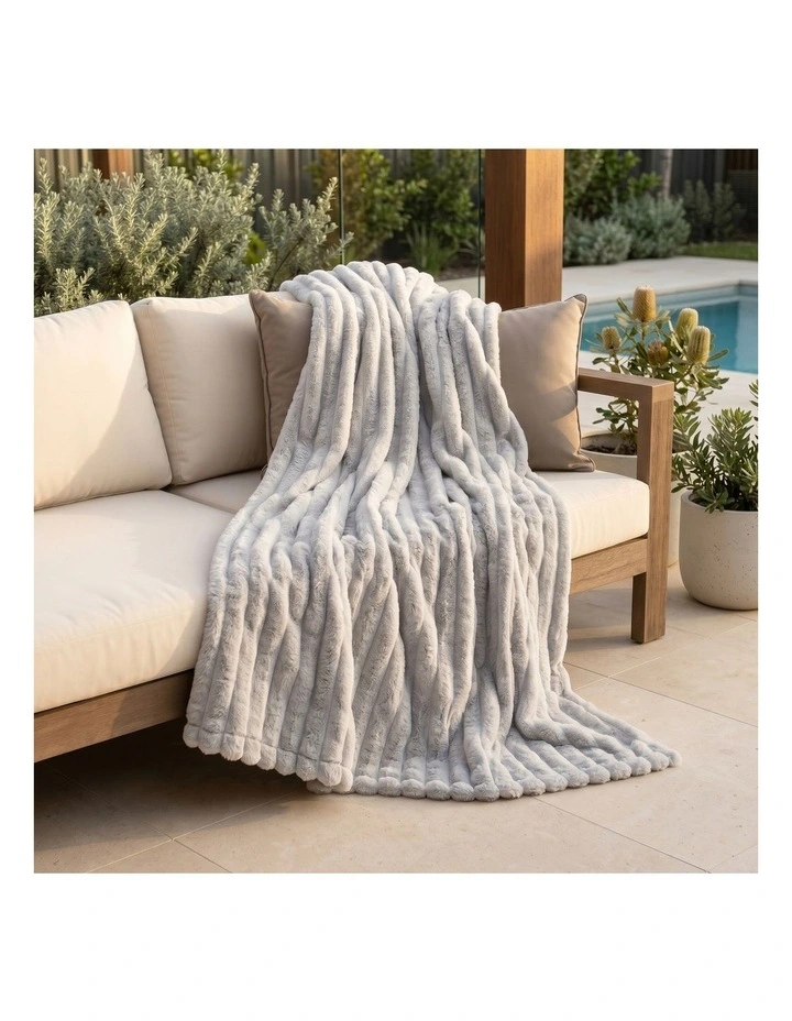 SOGA Silver Flannel Polyester Throw Blanket 200x230cm image 3