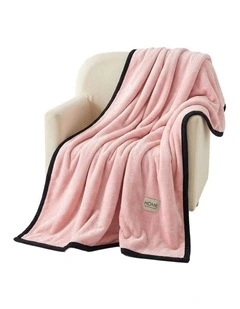 SOGA Pink Flannel Polyester Throw Blanket 200x230cm