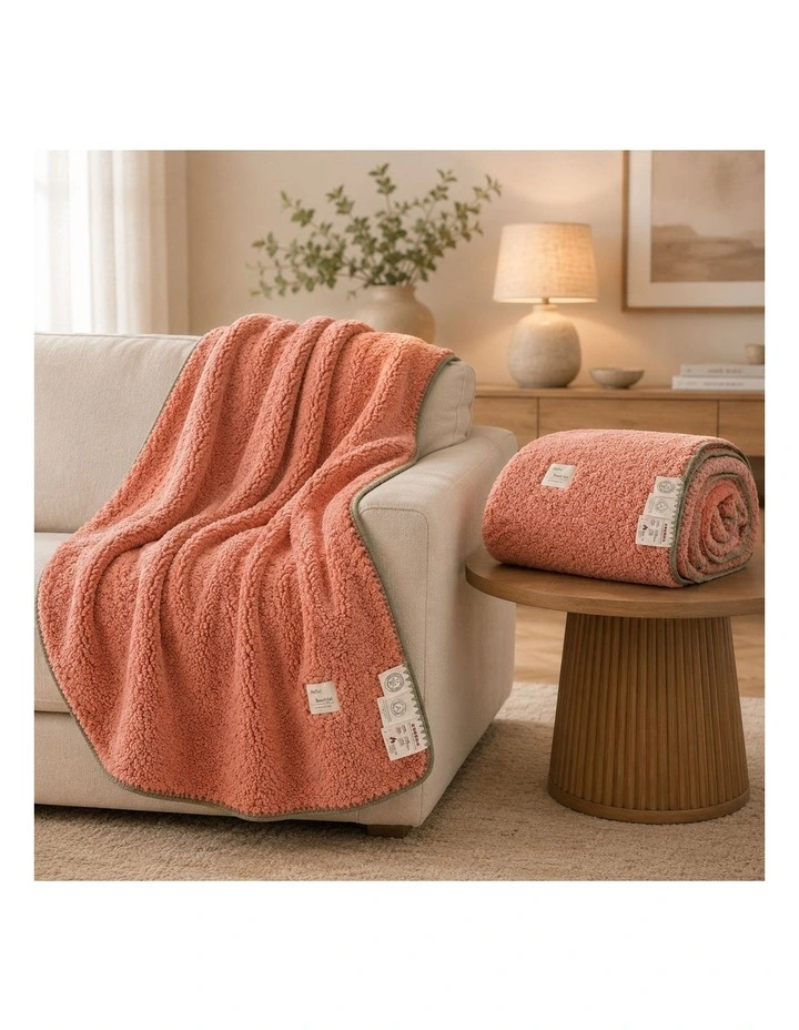 SOGA 2 Pack Pink Flannel Polyester Throw Blanket 200x230cm image 3