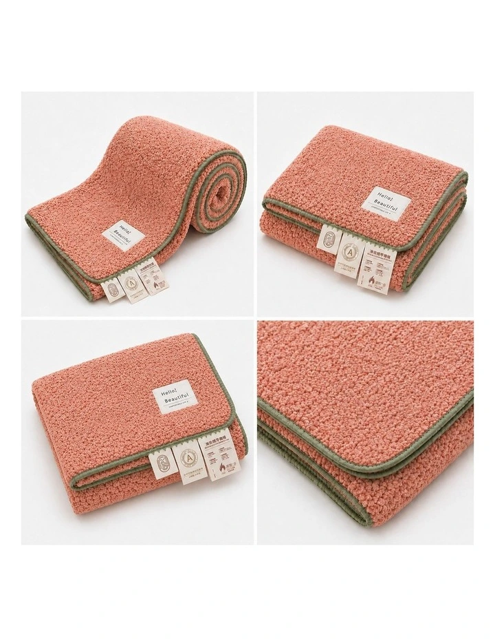 SOGA 2 Pack Pink Flannel Polyester Throw Blanket 200x230cm image 4