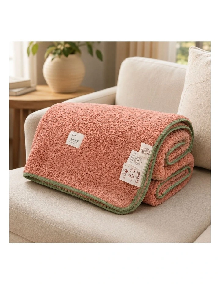 SOGA 2 Pack Pink Flannel Polyester Throw Blanket 200x230cm image 7