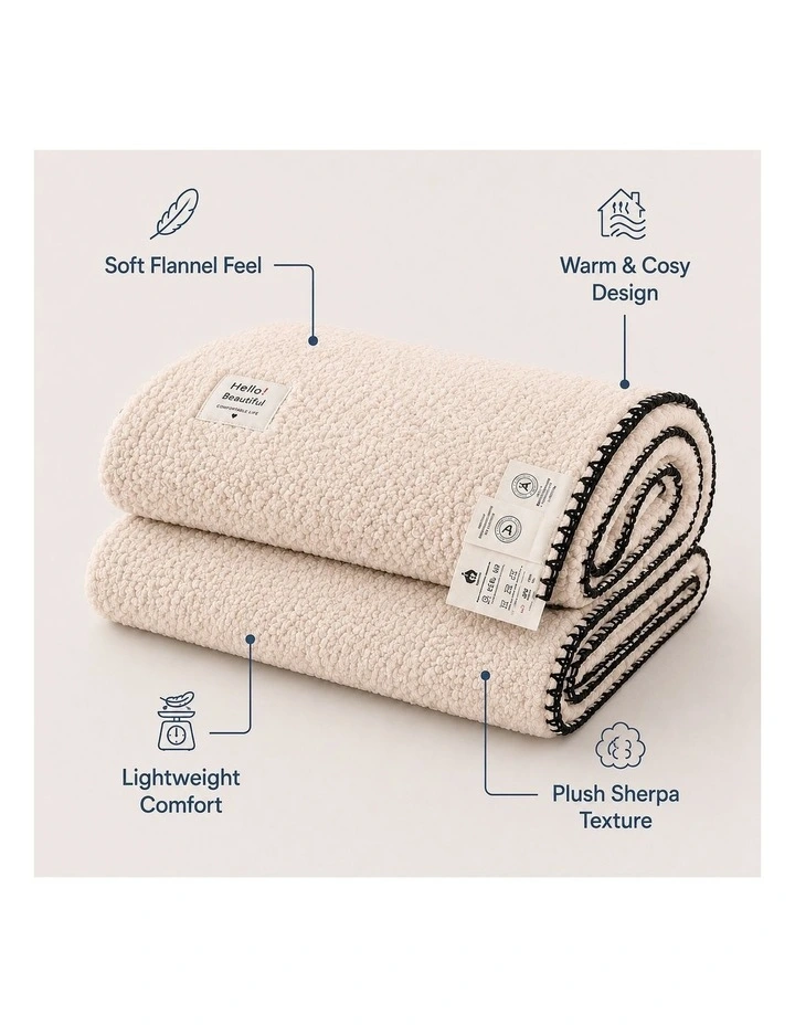 SOGA Peach Flannel Polyester Throw Blanket 200x230cm image 3